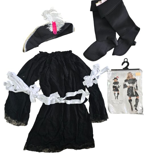 Renaissance Pirate halloween Costume gasparilla Dress Hat Boot Covers For Adult - Picture 10 of 10